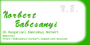 norbert babcsanyi business card