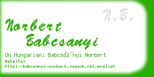 norbert babcsanyi business card